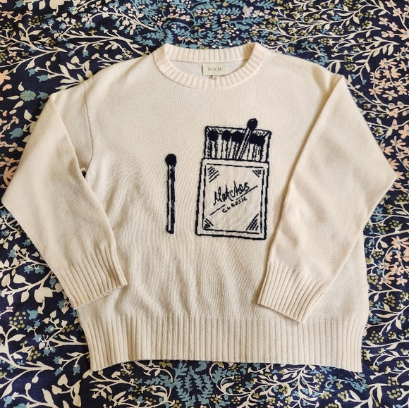 Koch Trevi The Perfect Match Graphic Wool Cashmere Sweater Women's Small - Picture 2 of 9